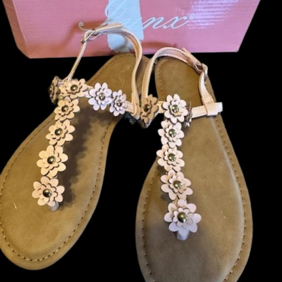 Dusty Pink Faux Leather Sandals - Picture 8 of 9